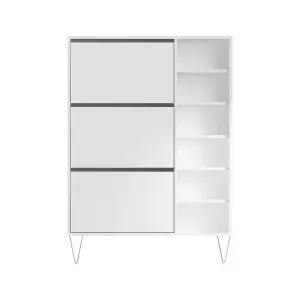 MONACO 3 DRAWER SHOE CABINET IN WHITE