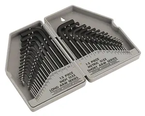 Sealey Hex Key Set 30pc Long/Short-Arm - Metric/Imperial S0484