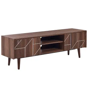 Beliani Modern TV Stand Dark Wood FRANKLIN