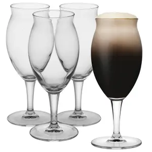 Queensway Home & Dining 410ml Clear Glass Stemmed Beverages Lager Pint Bar Glasses Stout & Porter 8pcs