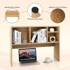 Costway Desktop Bookshelf Tabletop Display Rack Storage Organizer w/ 4 Cubbies