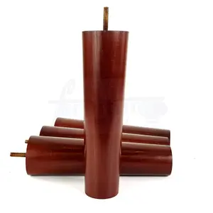 TURNED WOOD LEGS MAHOGANY 230mm HIGH SET OF 4 REPLACEMENT FURNITURE BUN FEET SETTEE CHAIRS SOFAS FOOTSTOOLS M10 PKC148