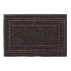 JVL Mud Grabber Spaghetti Scraper Doormat, 40x60cm, Brown Border