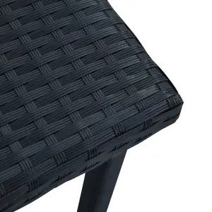 Berkfield Garden Tea Table Black 40x40x40 cm Poly Rattan