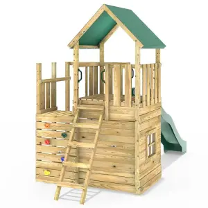 Rebo Modular Wooden Climbing Frame Adventure Playset - M11 Stepup Plus Den