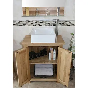 Hodges Solid Oak 650mm Free-Standing Vanity Unit