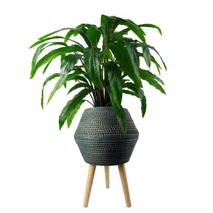 Large Composite Blue Grey Planter with Stand