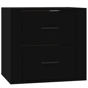 Berkfield Wall-mounted Bedside Cabinet Black 50x36x47 cm