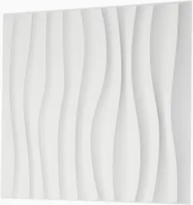 3D Wall Panels with Adhesive Included - Pack of 6 Sheets - Covering 16.15 ft² / 1.5 m² - Decorative Modern White Waves Design