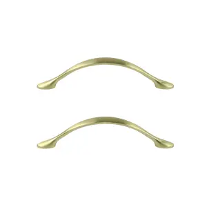 GoodHome Chervil Brass effect Kitchen cabinets Bow Pull Handle (L)15.86cm (D)35mm, Pack of 2