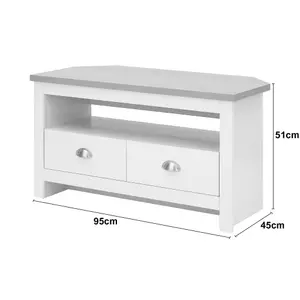 GFW Lancaster Corner TV Unit Grey