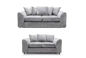 Kensington Chenille Silver 3 & 2 Seater Set