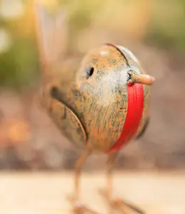 3x Robin Redbreast Metal Ornaments