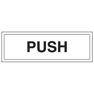 Push - Door Sign Direction / General - Adhesive Vinyl - 300x100mm (x3)