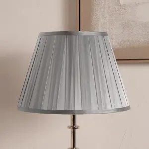 45cm Grey Silk Box Pleat Empire Table Floor Lampshade