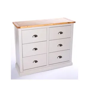 Loreo 6 Drawer Chest of Drawers Chrome Cup Handle