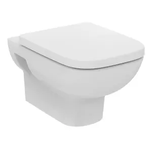 Ideal Standard i.life A White Wall hung Square Toilet with Soft close seat & Concealed cistern