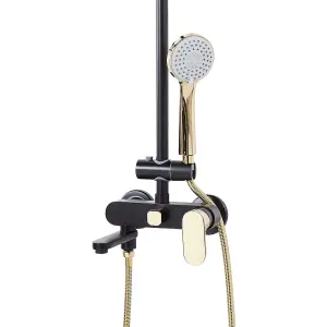 Mixer Shower Set with Rainshower GURARA Black-Gold