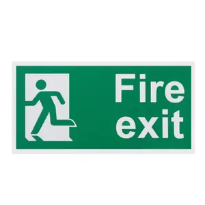 EAI - Fire Exit Sign Man Left 300x150mm Self Adh Semi Rigid PVC