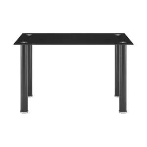 Moderno Glass Dining Table and Chairs Set of 4 - Black