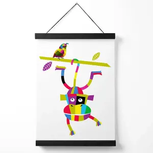 Monkey Bright Geometric Animal Medium Poster with Black Hanger