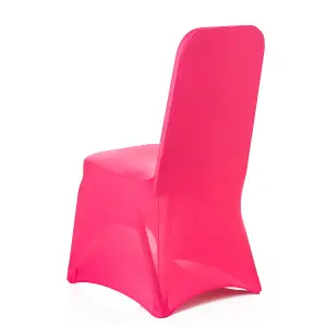 Polyester Spandex Chair Covers for Wedding Decoration - Fushia, Pack of 10