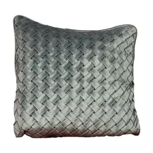 Woven Grey Velvet Cushion Cover