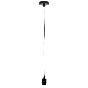 First Choice Lighting Set of 2 Cassidy Black Ceiling Pendant Flex Suspension Kits for Easy Fit Shades