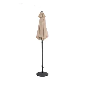 Charles Bentley 2m Garden Patio Market Umbrella Parasol Crank Function Beige