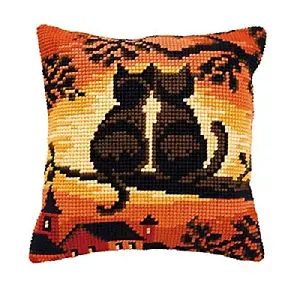 CUSHION CATS - Cross Stitch Kit: Cushion: Sunset Cats - Vervaco