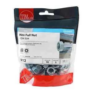 TIMCO Hex Full Nuts DIN934 Silver - M12