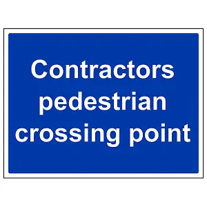 Contractors Pedestrian Crossing Point - Rigid Plastic - 400x300mm (x3)