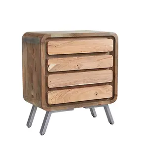 Aspen 4 Drawer Wide Chest - Metal/Wood - L38 x W70 x H70 cm