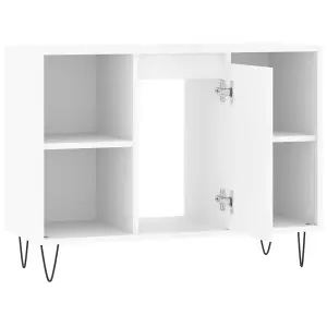 Berkfield Bathroom Cabinet High Gloss White 80x33x60 cm Engineered Wood