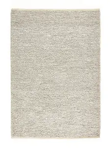 Silver Wool Modern Plain Easy to clean Rug for Dining Room, Bed Room, and Living Room-200cm X 290cm