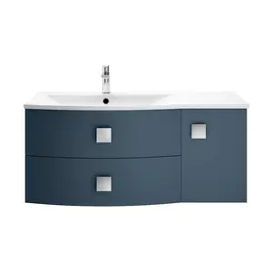 1000mm Wall Hung Single Vanity Unit Mineral Blue