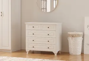 CHLOE 3+2 White Chest Of Drawers