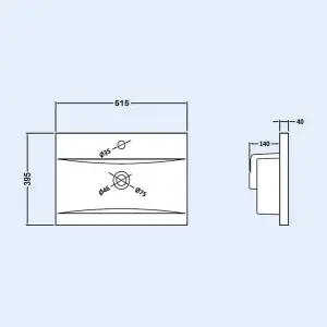 Nes Home Modern White Mid Edged Basin 500mm