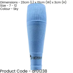 ADULT SIZE 7-12 Pro Footless Sleeve Football Socks - SKY BLUE - Stretch Fit