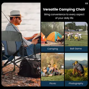 Costway Camping Directors Chair Portable Folding Camp Chair with Side Table & Cooler Bag