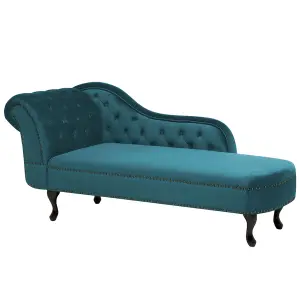 Left Hand Chaise Lounge Velvet Teal NIMES