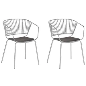 Set of 2 Dining Chairs RIGBY Metal Silver