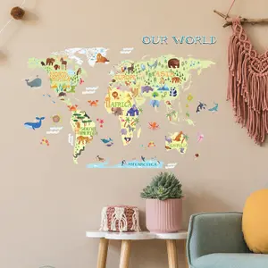 RoomMates Kids World Map Giant Peel & Stick Wall Decals