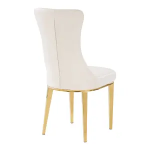 Interiors by Premier White Dining Chair, Comfortable Leather Desk Chair, Backrest Dining chair, Faux White Leather