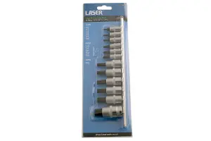 Laser Tools 2196 12pc Short Torx/Star Socket Bit Set 1/4" 3/8" & 1/2"D