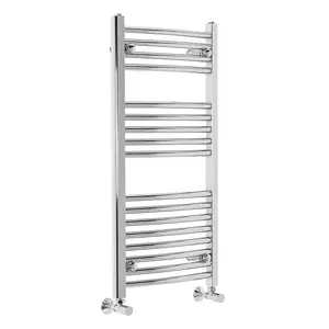 Rinse Curved Bathroom Heated Towel Rail Warmer Radiator Central Heating Chrome - 900x450mm