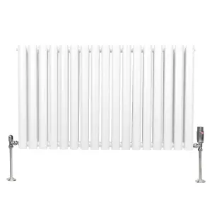 Oval Column Radiator & Valves - 600mm x 1020mm - White