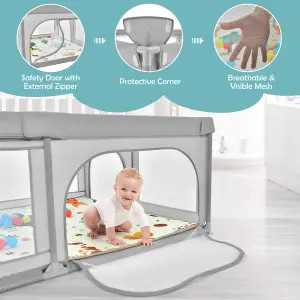 Costway Baby Playpen Child Safety Gate Portable Activity Area for Children