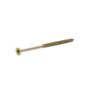 Diall Double-countersunk Yellow-passivated Carbon steel Screw (Dia)5mm (L)100mm, Pack of 100