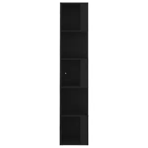 Berkfield Corner Cabinet Black 33x33x164.5 cm Engineered Wood